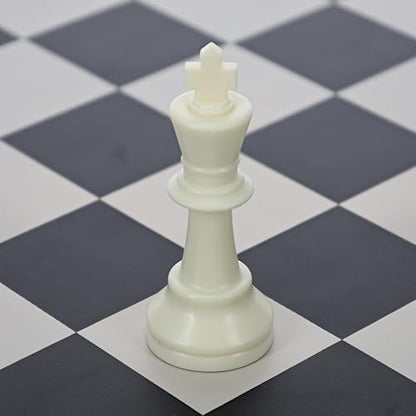 WE Games Replacement Staunton Chess Piece - Light King, Plastic Chess Piece with Felt Bottom, Classic Design - color: White King