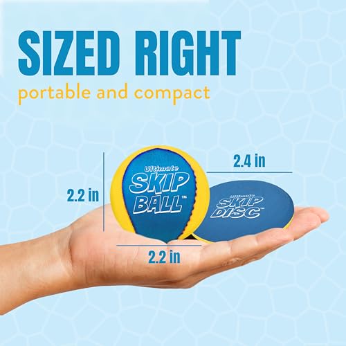 Activ Life The Ultimate Water Skip Balls, Water Bouncing Ball for Swimming Pool, Beach Toys for Friends, Family, Kids and Adults - style: Yellow/Cyan