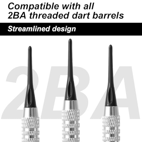2BA Thread Plastic Tip Dart Points, Darts Plastic Tip, Soft Tip Darts - color: Black