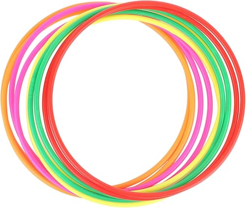 12-Pack Plastic Toss Rings Set - 9.4 Inch Colorful Outdoor & Indoor Carnival Games for Kids & Adults - Perfect for Backyard, Garden, Party, Festival, and Wedding Entertainment