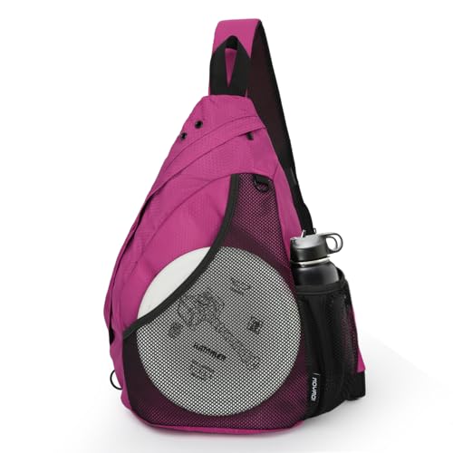 MOYAQI Disc Golf Bag with Retriever Holder and Storage Pockets, Disc Golf Backpack with 8-10 Disc Capacity, Padded Adjustable Strap and Back Panel, Lightweight and Durable - color: Rose pink