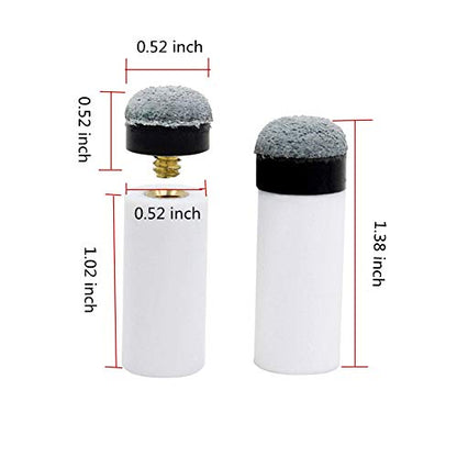 13mm Soft Grey Cue Tips Billiard Replacement Screw-on Tips with White Pool Cue Stick Ferrules, Durable Professional Snooker Cue Replacement Parts Stick Repair Tool Set, Pack of 30 (13mm)
