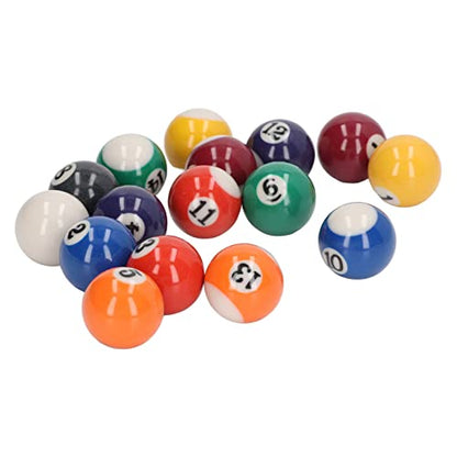 16pcs Mini Billard Balls, Mini Billard Balls, Billiard Balls Pool Balls Set, Impact Resistant Eco Friendly Resin Small Pool Table Balls Set for Kids Game Room 32mm, Mini Pool Table Accessories