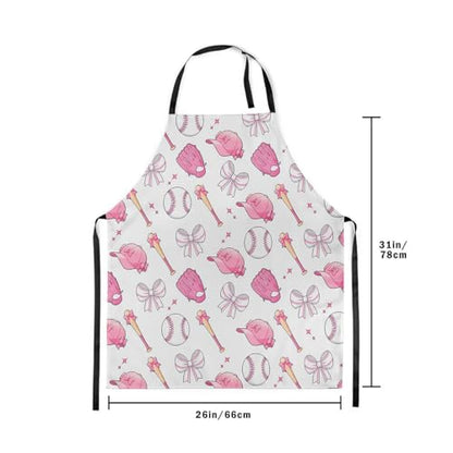 Castle Fairy Boy Soccer Kitchen Apron - color: Baseball Pink White