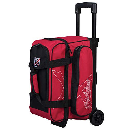KR Strikeforce Hybrid X Double Roller Bowling Bag - Holds Two Balls, Shoes & Accessories - color: Red
