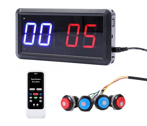 Electronic Score Keeper Scoreboard with Remote for Cornhole Basketball Ping Pong Table Tennis Badminton Volleyball Baseball Billiard Squash Quiz Kids Electronic Digital Clock