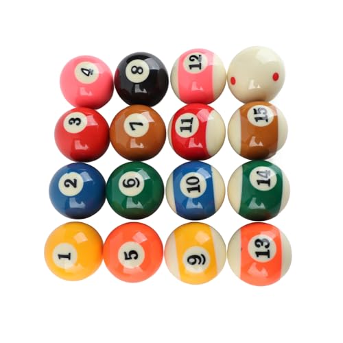 Asixxsix Regulation Pool Balls, Scratch Long Color Life Billiard Balls, Billiards with 16 Piece Resin Set for Home Parties Parents and Kids Different Players