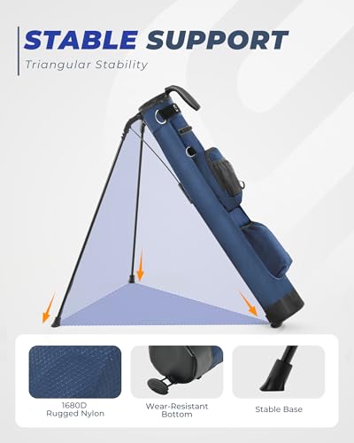 Golf Lightweight Stand Bag, Portable Golf Carry Bag with Insulated Cooler Pocket, Easy to Carry and Ideal for Driving Range, Pitch n Putt, Par 3, Executive Courses - color: Dark Blue