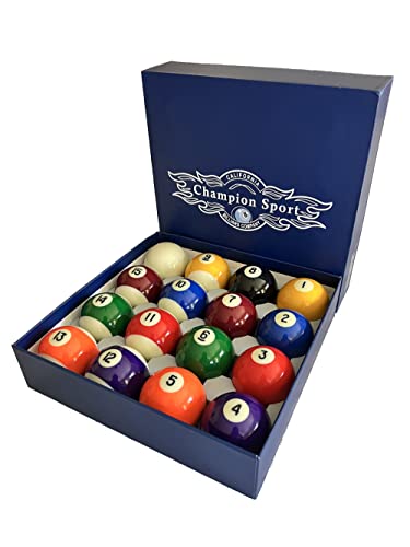 Champion Deluxe 2-1/4" Billiard Pool Ball Set Complete 16 Ball Set (Several Style Available) - color: Champion Classic Standard Set