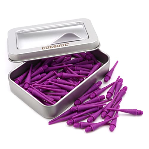 CUESOUL 100 Pieces Soft Tip Points for Soft Tip Darts - color: Purple