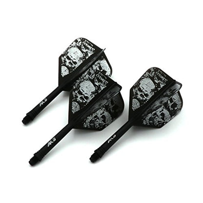 CUESOUL ROST Integrated Dart Shaft and Dart Flight Standard/Slim/Diamond/Big Wing/Tear/Diamond - color: 28mm-Big Wing Shape-Black Skeleton