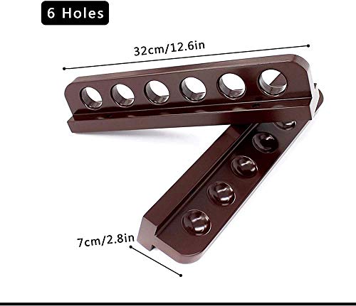 Traditional Wall Mounted Billiard Cue Rack, Billiard Entertainment Accessories for Family Kids, Snooker Pool Cue Rack Holds 6 Cues 33cmx7cmx2cm