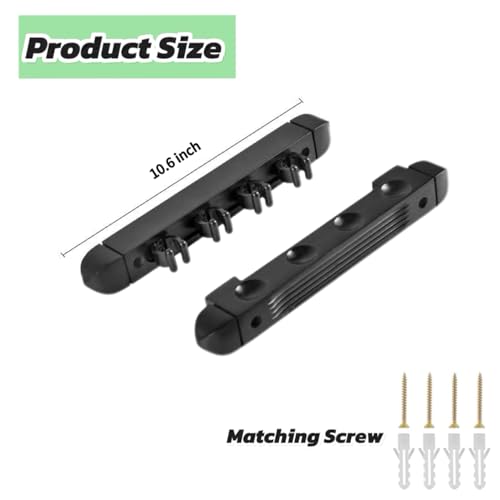 Wooden Billiard Cue Sticks Rack,2-Piece 4/6/8 Billiard Pool Cue Rack Wall Mounted Holders (Black, 4 cue) - color: Black, size: 4 cue