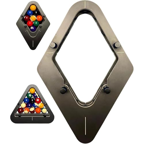 Precisions-Engineered Professional Billiard Rack System Adjustable Lock System Billiards Accessories That Eliminates Gaps for Wood Billiard 8-Ball/9-Ball Pro Triangles/Diamonds Pool Balls Racks - size: Rhombus