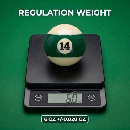 KONLLEN Single Replacement Pool Ball – 2-1/4" Regulation Size & Weight Billiard Ball Made of Phenolic Resin (Choose 1–15 or Cue Ball) - color: #14