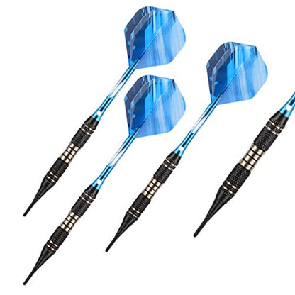 Soft tip Darts Set 18/20 Grams - Professional Darts Plastic Tip with Brass Barrel + Aluminum Shafts + 50 Rubber o-Ring + 6 Flights +50 Soft Tips for Electronic Dartboard - color: 18g-BLUE