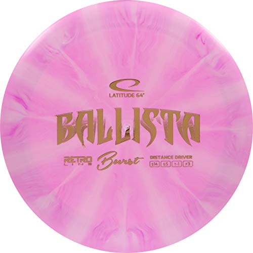 Latitude 64 Retro Burst Ballista Disc Golf Driver | Maximum Distance Driver for Beginner & Professional | Stable Premium Disc Golf Discs with Precision Control | Stamp Colors Will Vary