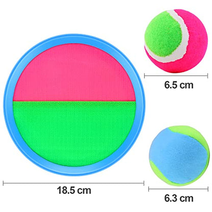 Aneco Toss and Catch Paddle Game Set Disc Paddles and Toss Ball Sport Game with Storage Bag, 6 Paddles and 6 Balls - color: Light Blue