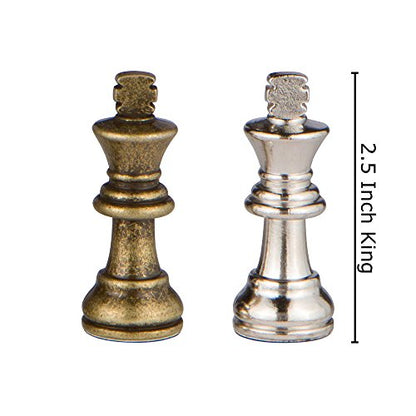 Odysseus Metal Weighted Chess Pieces with 2.5 Inch King and Extra Queens, Pieces Only, No Board