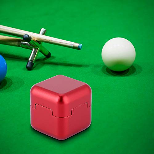 Pool Chalk Holder, Pool Cue Chalk Holder, Red Pool Chalk Cubes, Aluminum Chalk Holder Pool Billiards, Billiard Chalk Holder with Removable Magnetic Cue Stick Chalk Cap (Red)