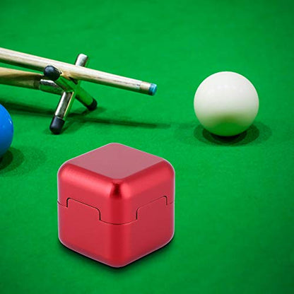 Pool Chalk Holder, Pool Cue Chalk Holder, Red Pool Chalk Cubes, Aluminum Chalk Holder Pool Billiards, Billiard Chalk Holder with Removable Magnetic Cue Stick Chalk Cap (Red)