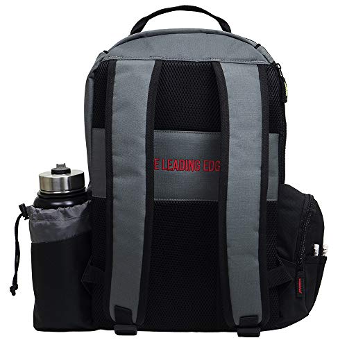 MVP Disc Sports Shuttle Disc Golf Backpack Bag (Choose Your Style and Color) - color: Gray/Red, style: Without Velcro Side Panel