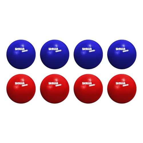 Skatta Ball Premium Yard Game Set - Outdoor Bocce and Shuffleboard Hybrid Lawn Play for Adults & Family - Weatherproof Backyard Beach Activity Kit with 2 Target Boards, 8 Rolling Balls