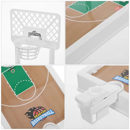 VOSAREA 1 Set Mini Basketball Hoop Game - Tabletop Basketball Shooting Tool for Kids Adults - Interactive Finger Shoot Desktop Decor - Portable Indoor Sports Party Favor