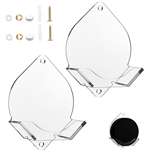 Cosmos 2 Pcs Ice Hockey Puck Wall Mount Holder Display Wall Rack Holder for Décor, Display and Storage of Collectible Hockey Puck & Game Winning Puck - color: Transparent Clear