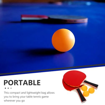 Table Tennis Paddle Set with Non-Skid Wood Racket and Lightweight Portable Balls for Outdoor Training and Interactive Play