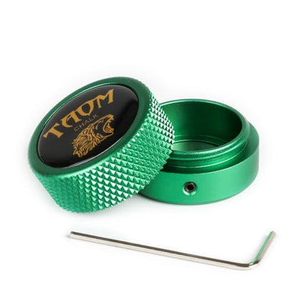 TAOM Pool Chalk Holder Round Shaped Practical Tool Billiards Accessories Magnetic Mini Chalk Tip Case Container Round Box Billiards - color: 1-Green holder