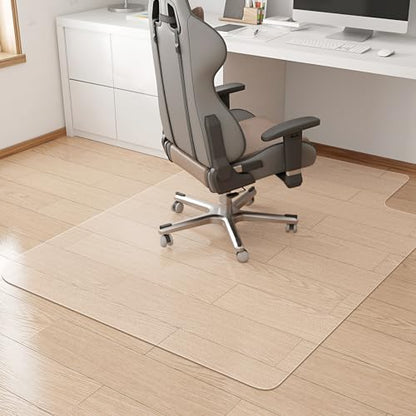 KMAT Office Chair Mat,Easy Glide Hard Wood Tile Floor Mats,Chair Mat for Home Office Rolling Chair,Heavy Duty Floor Protector -Anti-Slip-45 x53 with Lip - size: 45"x53", style: Hard Floor Mat With Lip