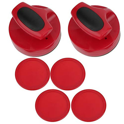 Air Hockey Pushers Set, Durable 2 Pcs 94mm with 4 Air Pucks Tabletop Hockey Game for Family Party Kids Adults Recreation