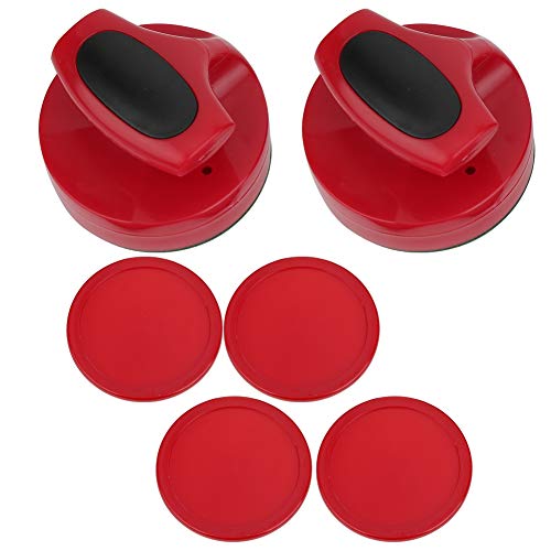 Air Hockey Pushers Set, Durable 2 Pcs 94mm with 4 Air Pucks Tabletop Hockey Game for Family Party Kids Adults Recreation