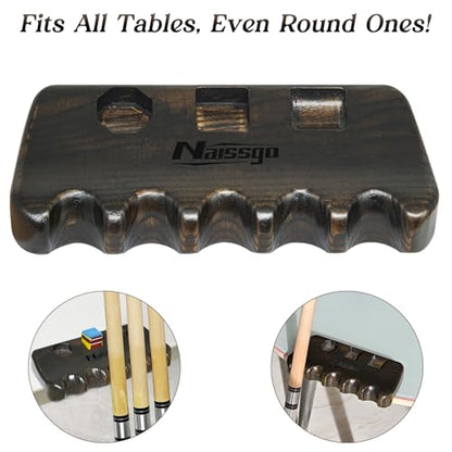 Cue Rest Cue Stick Holder Pool Cue Holder - style: Wood-5 Holes Brown