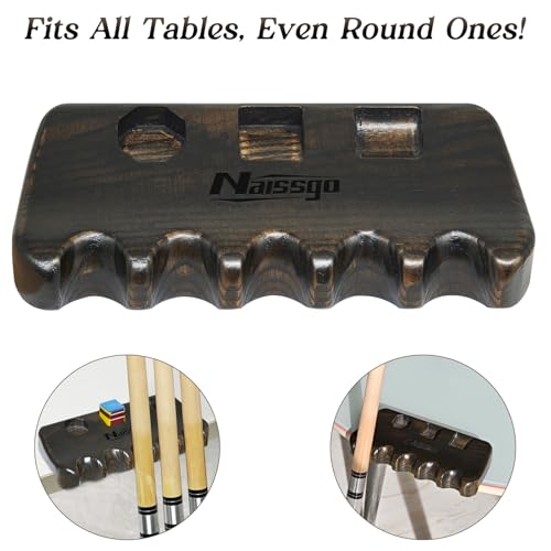 Cue Rest Cue Stick Holder Pool Cue Holder - style: Wood-5 Holes Brown