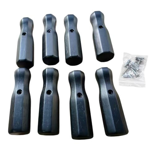 Table Soccer Handle, 8Pcs Wood Soccer Handle Grip Foosball Table Top Game Replacement Handle Part Foosball Accessories - color: black