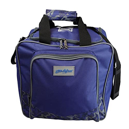 KR Strikeforce Krest Single Bowling Ball Tote Bag Holds One Bowling Ball and Shoes Up to Size 14 - color: Navy/Camo