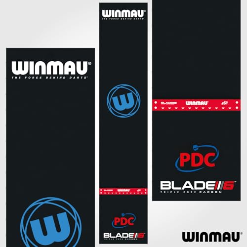 WINMAU Dart Mat with Throw Line for Soft Tip and Steel Tip - Available in Outshot and Clearzone Style - style: Precision