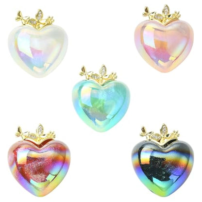 Stiesy 5 Pcs Resin 3D Heart Pendants Charms 5 Colors Rhinestone Glitter Love Heart Shape Charms Bulk for DIY Necklace Bracelet Jewelry Making - color: Heart-5pcs