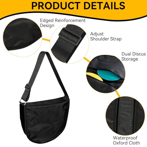 Discus Carrier Bag, Oxford Fabric Water Proof Track Field Equipment Pouch Adjustable Shoulder Throwing Sports Backpack for Men and Women, Holds 2Pcs 2KG Discus - color: Black