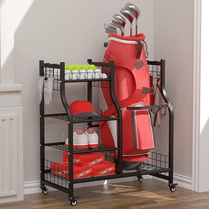 Ultrawall Golf Bag Storage Rack Organizer, Golf Bag Holder Stand for Garage, Golf Equipment Rack - size: 30.5in-Holds 1 Golf Bag