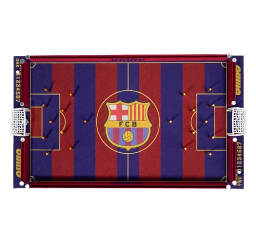 Binho Board Classic Board Game FC Barcelona Football Club Edition - 2-Player Fast-Paced Finger Flicker Pinball Family Board Game - Portable Tabletop Sports Game Set for Any Occasion