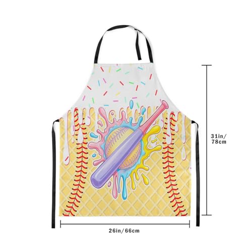 Castle Fairy Ice Cream Drip Baseball Kids Kitchen Apron - color: Colorful