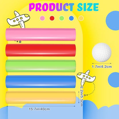 Sratte 2 Sets Team Building Activities Games Teamwork Group Learning Exercise Activities with Half Pipes Golf Balls Storage Bags Teamwork Kit for Adults Teens Field Day Game School Gym Outdoor Sports
