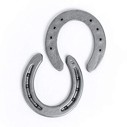 Steel Horseshoes Set for Horses, Crafts, Decorations and Backyard Games - Size 000 - R1-F - Sand Blasted 2 Shoes - size: Size 000 R1-F X-Small - 2 Shoes