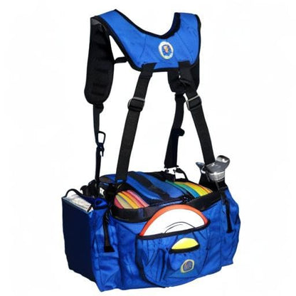 Disc Golf Bag with Removeable Cooler,13 Disc Capacity with Insulated Cooler for a 6-Pack,22 disc max,Adjustable Backpack Strap Included - color: BLUE