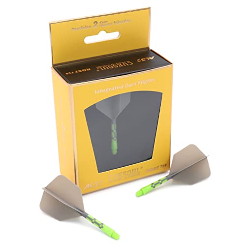 CUESOUL ROST T19 Integrated Dart Shaft and Flights Big Wing Shape Grey 28mm-Say Goodbye to Falling Dart Flight - color: with Green Shaft