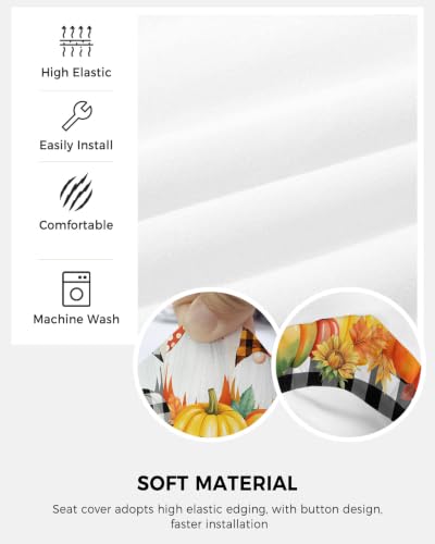 Savannan Office Chair Cover, Thanksgiving Pumpkin Gnome Protective Stretch Elastic Universal Cover for Desk Task Chair,Computer Rotating Chair 1 Pcs Sunflower Maple Leaf Watercolor