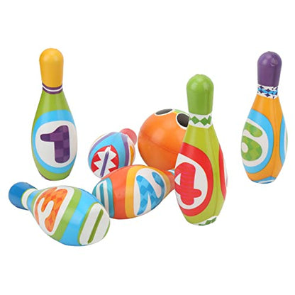 Kids Bowling Set, Soft Polyurethane Bowling Pins and Balls with Rounded Edges, Indoor Parent - Child Interactive Toy for Toddlers and Preschoolers Ages 3+